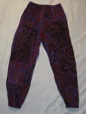EARTHBOUND TRADING CO. womens PANTS purple HAREM comfy SIZE S/M